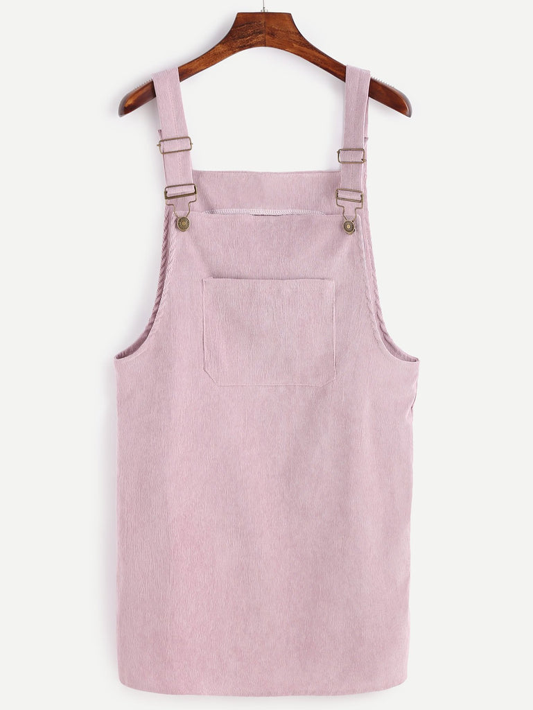 Corduroy Pinafore Dress - Pink
