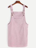 Corduroy Pinafore Dress - Pink
