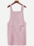 Corduroy Pinafore Dress - Pink