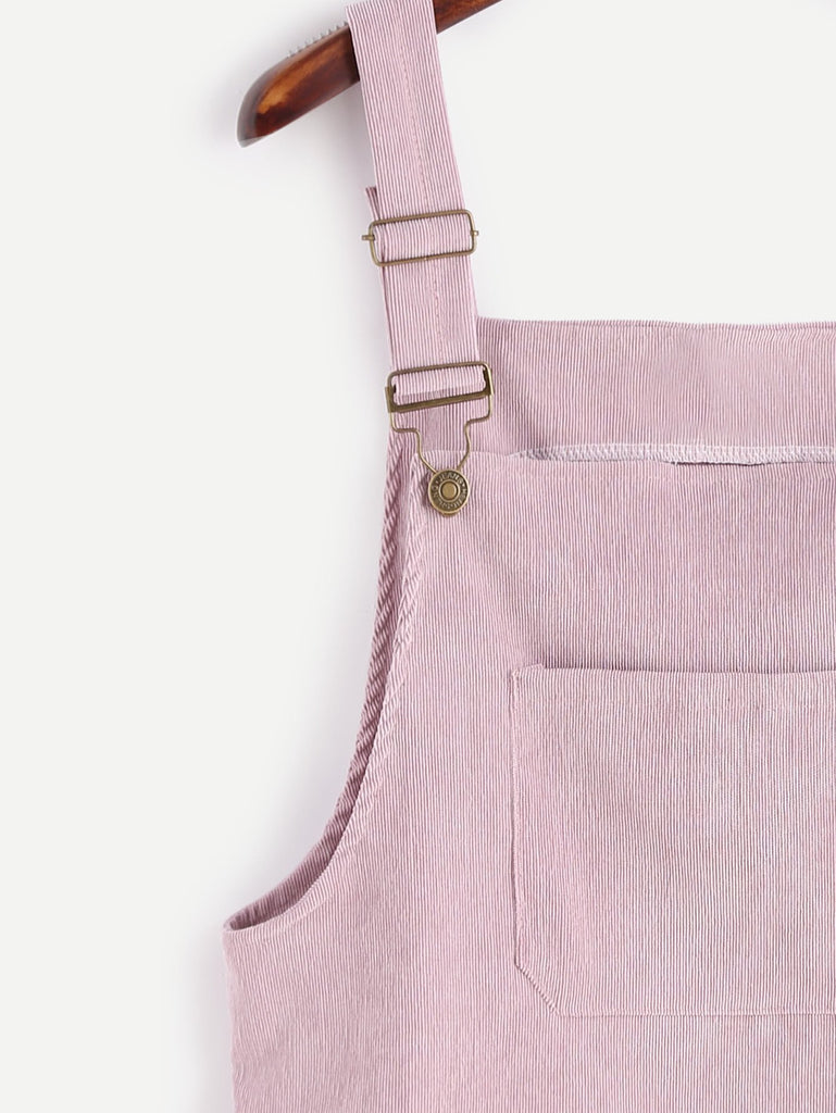 Corduroy Pinafore Dress - Pink