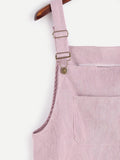 Corduroy Pinafore Dress - Pink
