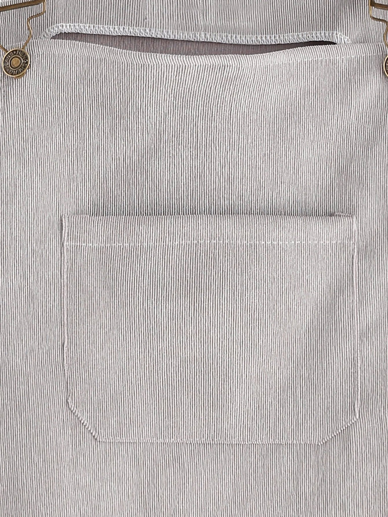 Corduroy Pinafore Dress - Grey