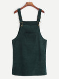 Corduroy Pinafore Dress - Forest Green