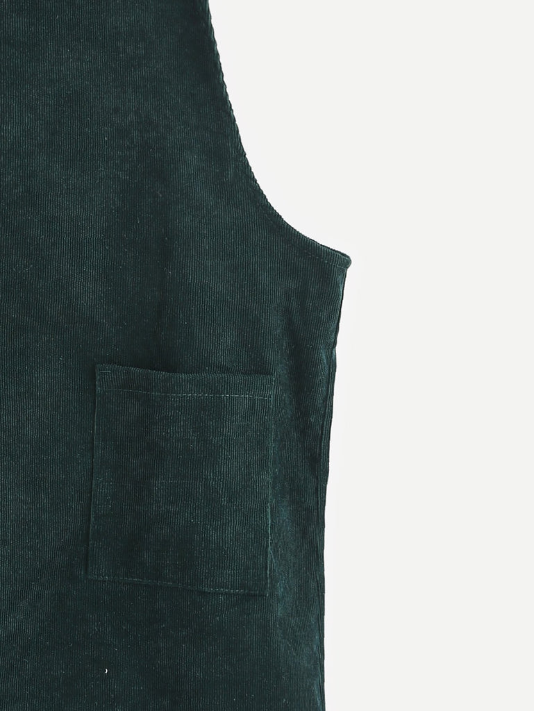 Corduroy Pinafore Dress - Forest Green