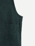 Corduroy Pinafore Dress - Forest Green