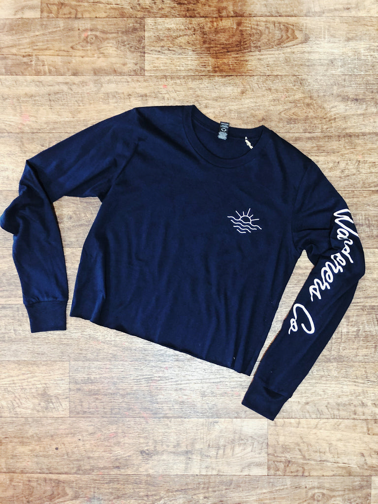 Surf Club Longsleeve Crop - Navy