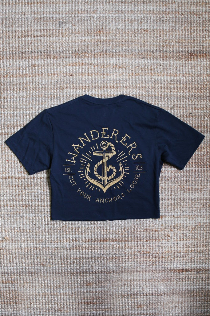 Anchors Crop - Navy