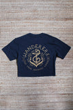 Anchors Crop - Navy