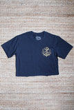 Anchors Crop - Navy