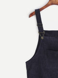 Corduroy Pinafore Dress - Black
