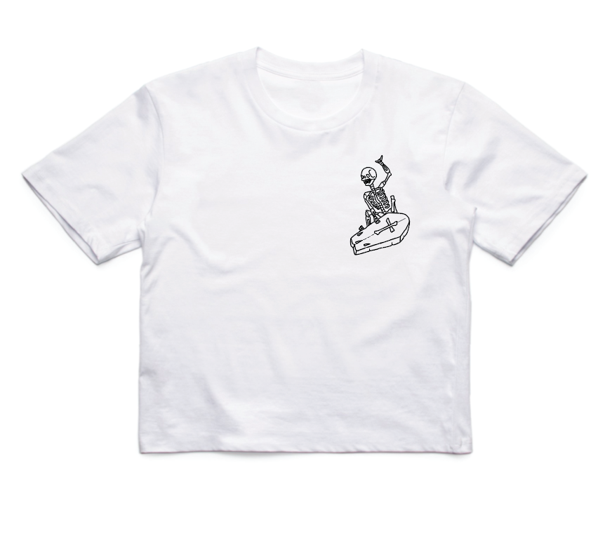 Died to Ride Crop - White