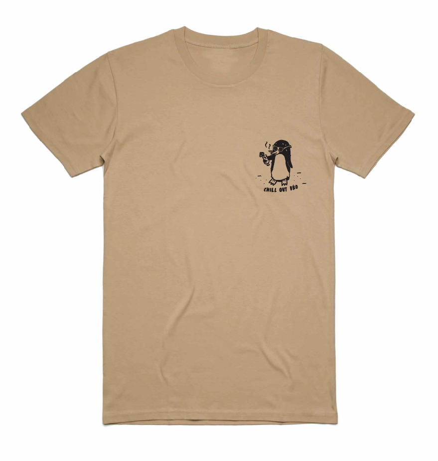 Chill Out Penguin Tee - Tan