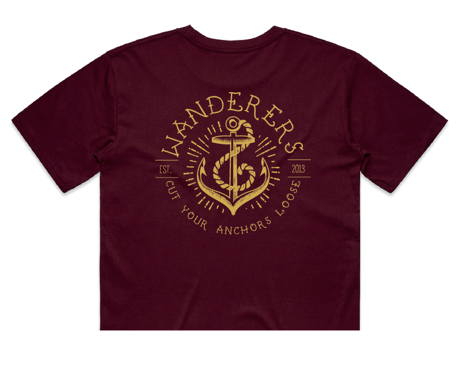 Anchors Crop - Burgundy