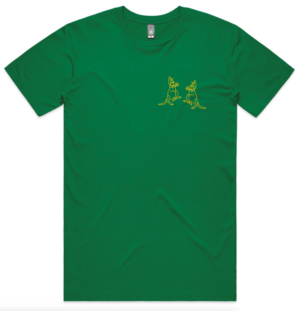 Hoo Roo Tee - Green & Gold