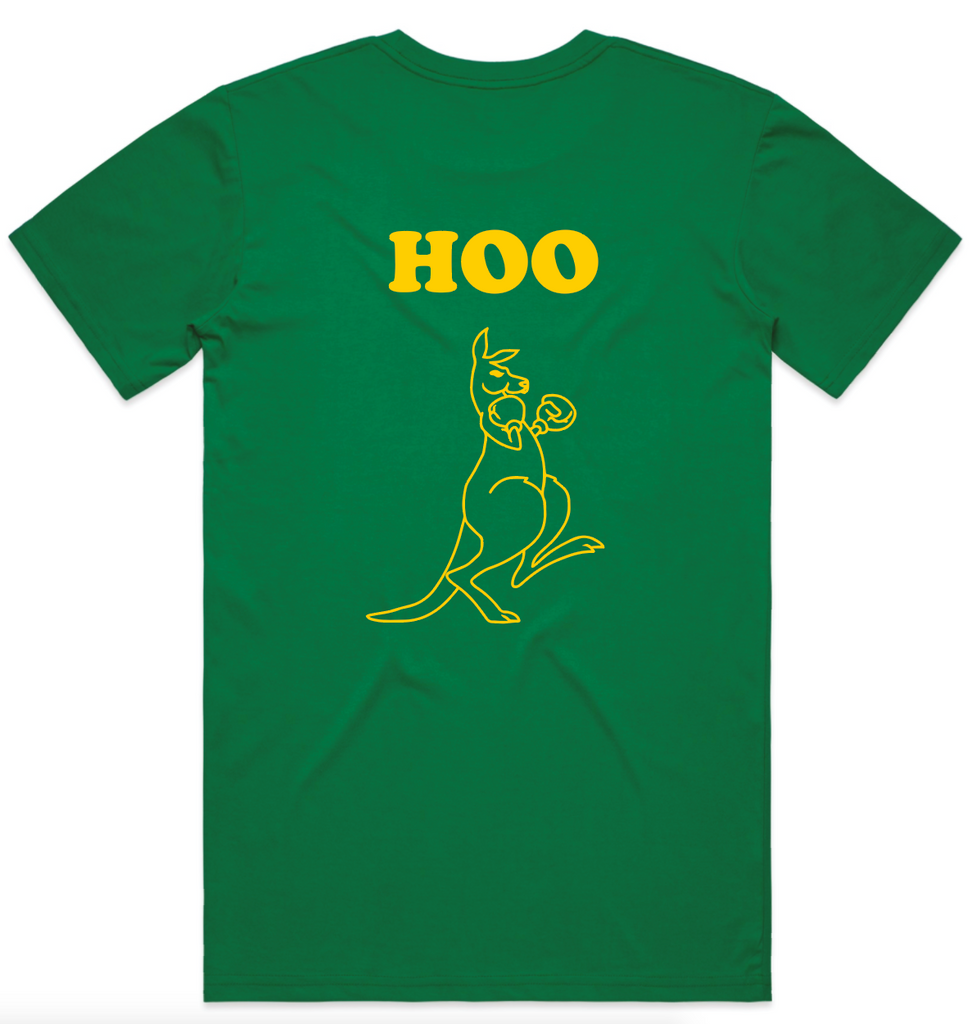 Hoo Roo Tee - Green & Gold