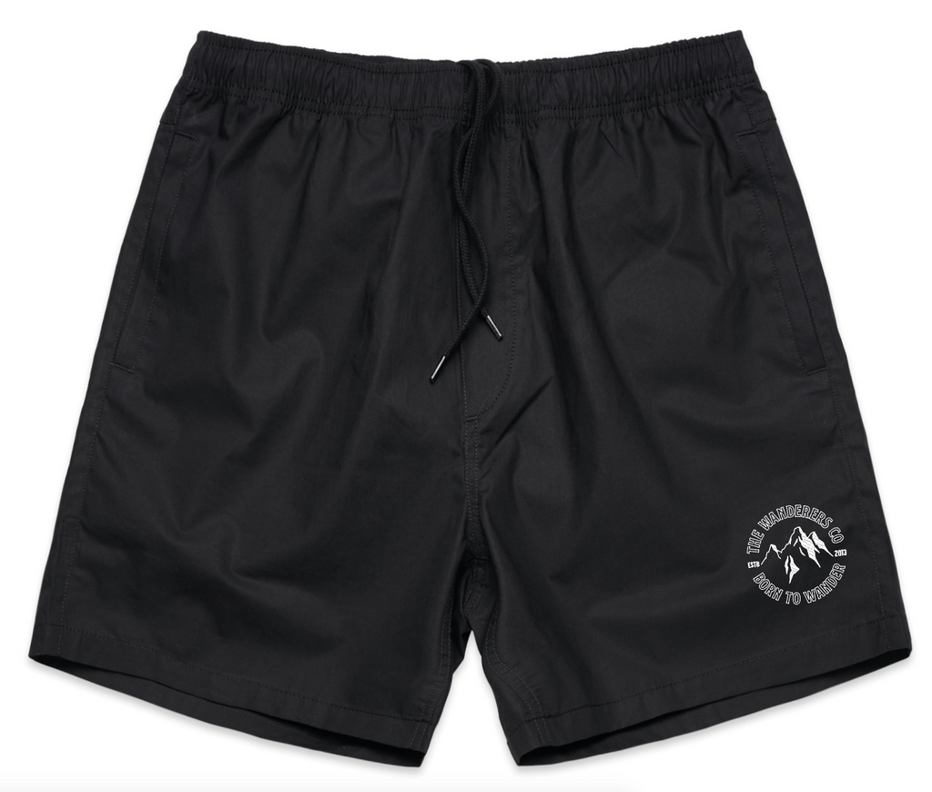 Outline Cotton Shorts - Black