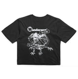 No Frills Frilled-Neck Lizard Crop - Black