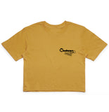 No Frills Frilled-Neck Lizard Crop - Mustard