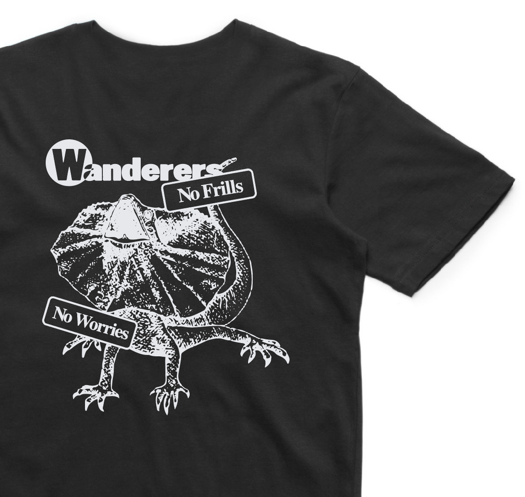 No Frills Frilled-Neck Lizard Tee - Black