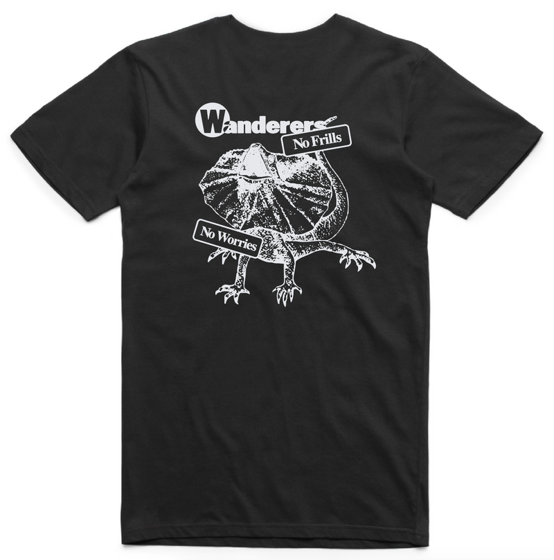 No Frills Frilled-Neck Lizard Tee - Black