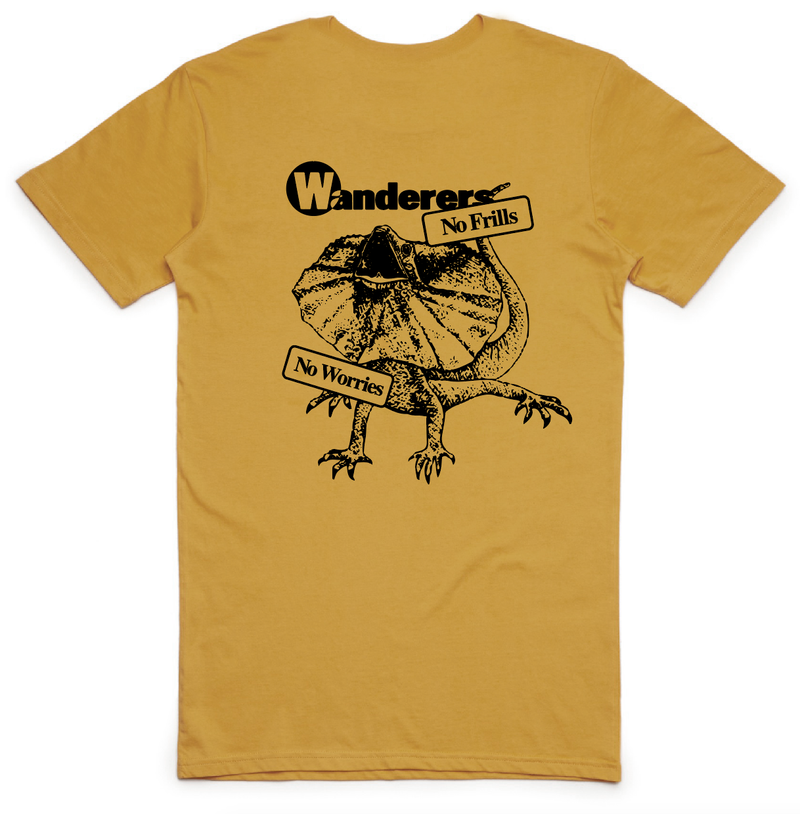 No Frills Frilled-Neck Lizard Tee - Mustard