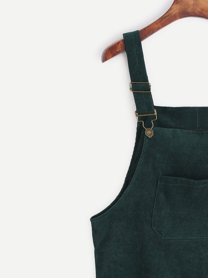 Corduroy Pinafore Dress - Forest Green