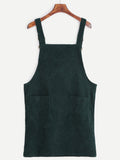Corduroy Pinafore Dress - Forest Green