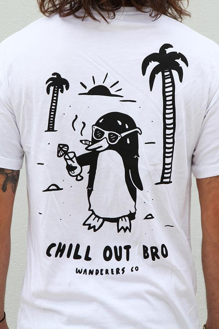 Chill Out Penguin Tee - White