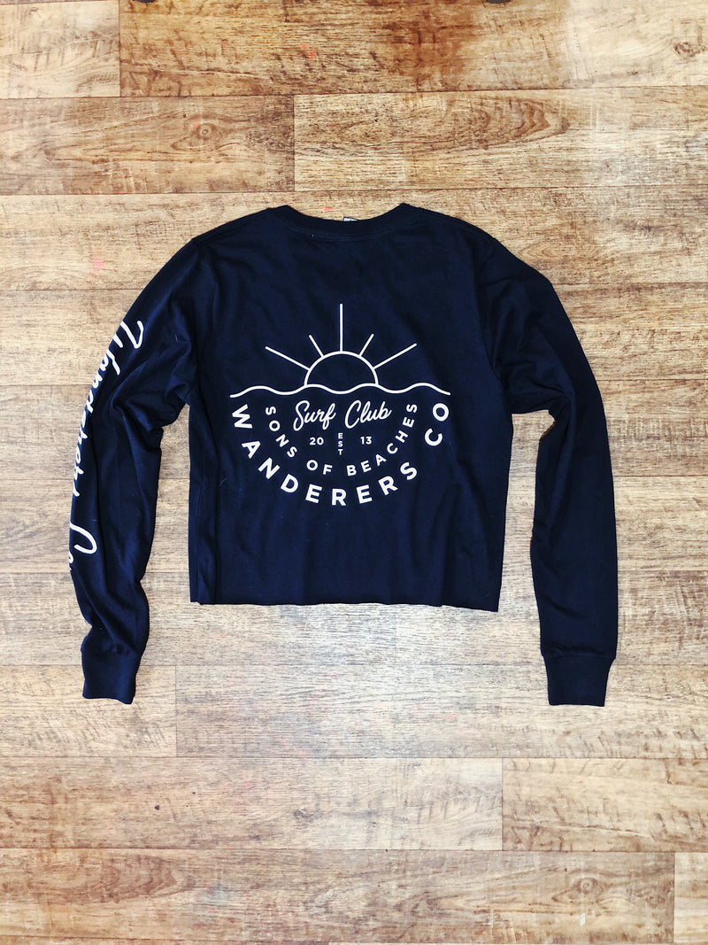 Surf Club Longsleeve Crop - Navy