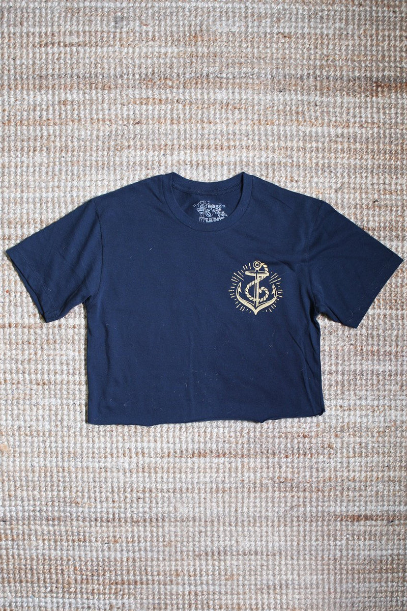 Anchors Crop - Navy