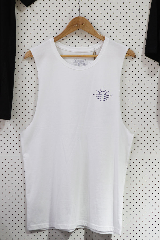 Surf Club Muscle Tee - White