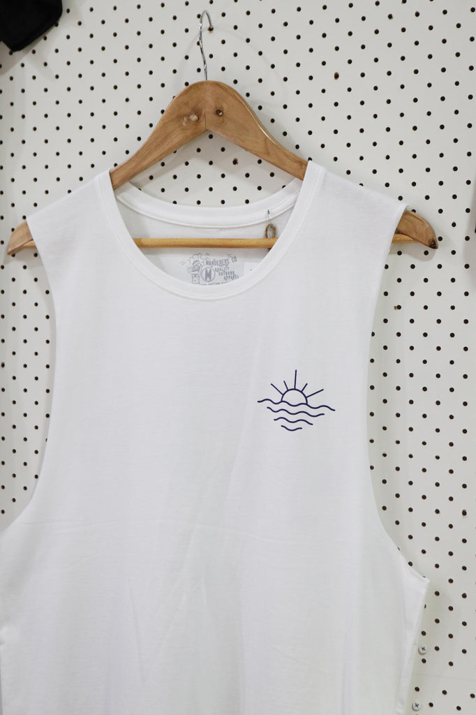 Surf Club Muscle Tee - White