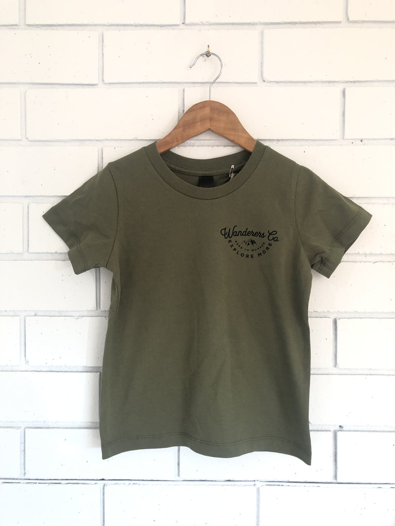 Explore More Kids Tee - Army Green