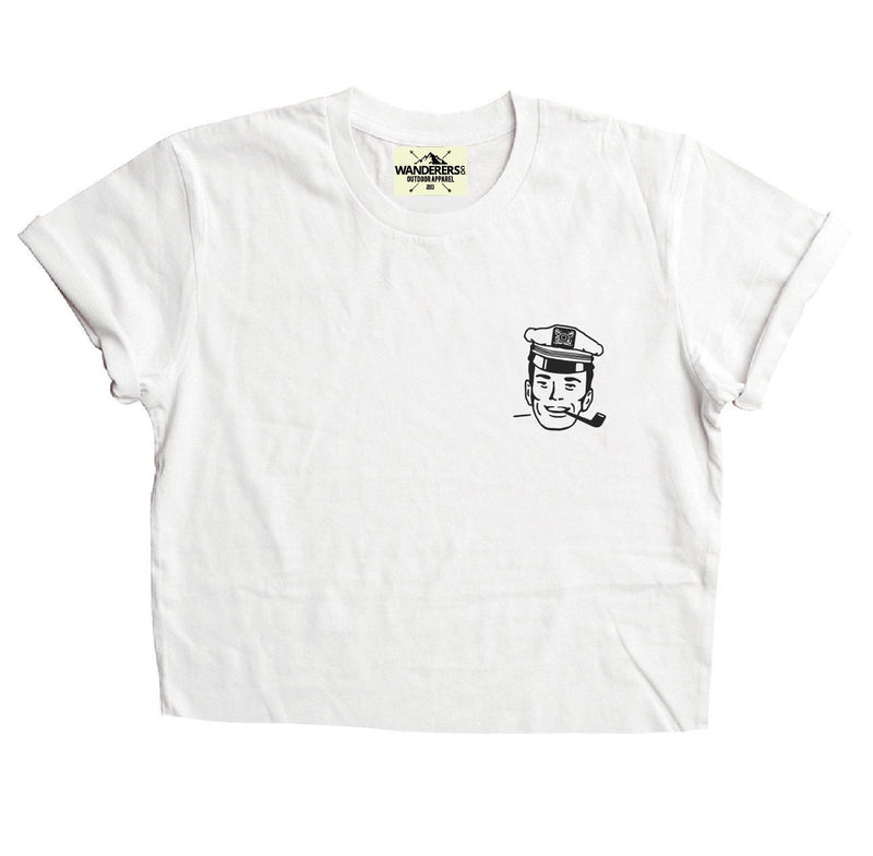 Salty Sea Dogs Crop - White