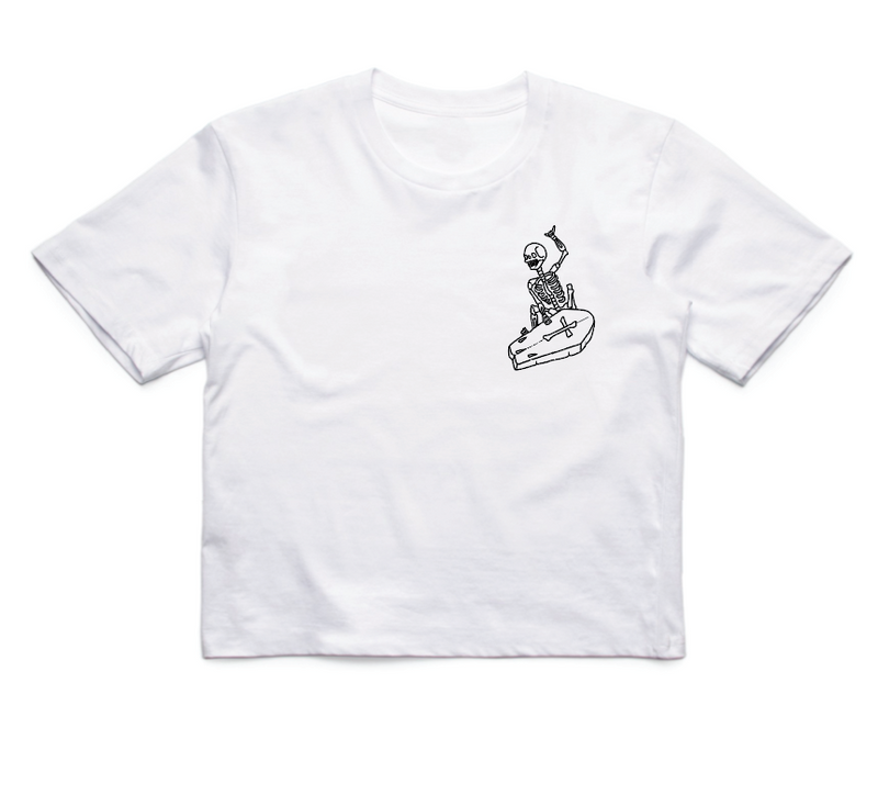 Died to Ride Crop - White