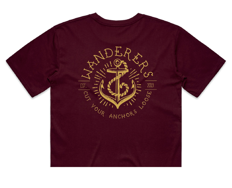 Anchors Crop - Burgundy