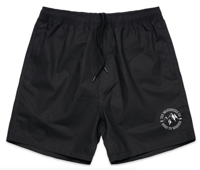 Outline Cotton Shorts - Black