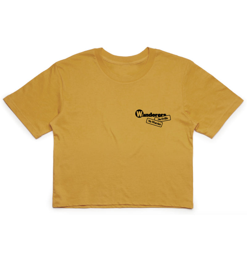 No Frills Frilled-Neck Lizard Crop - Mustard