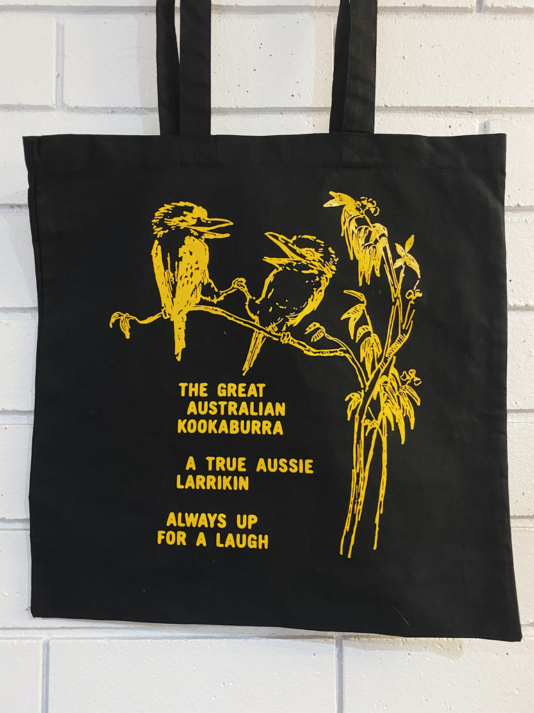 Kookaburra Black Tote Bag
